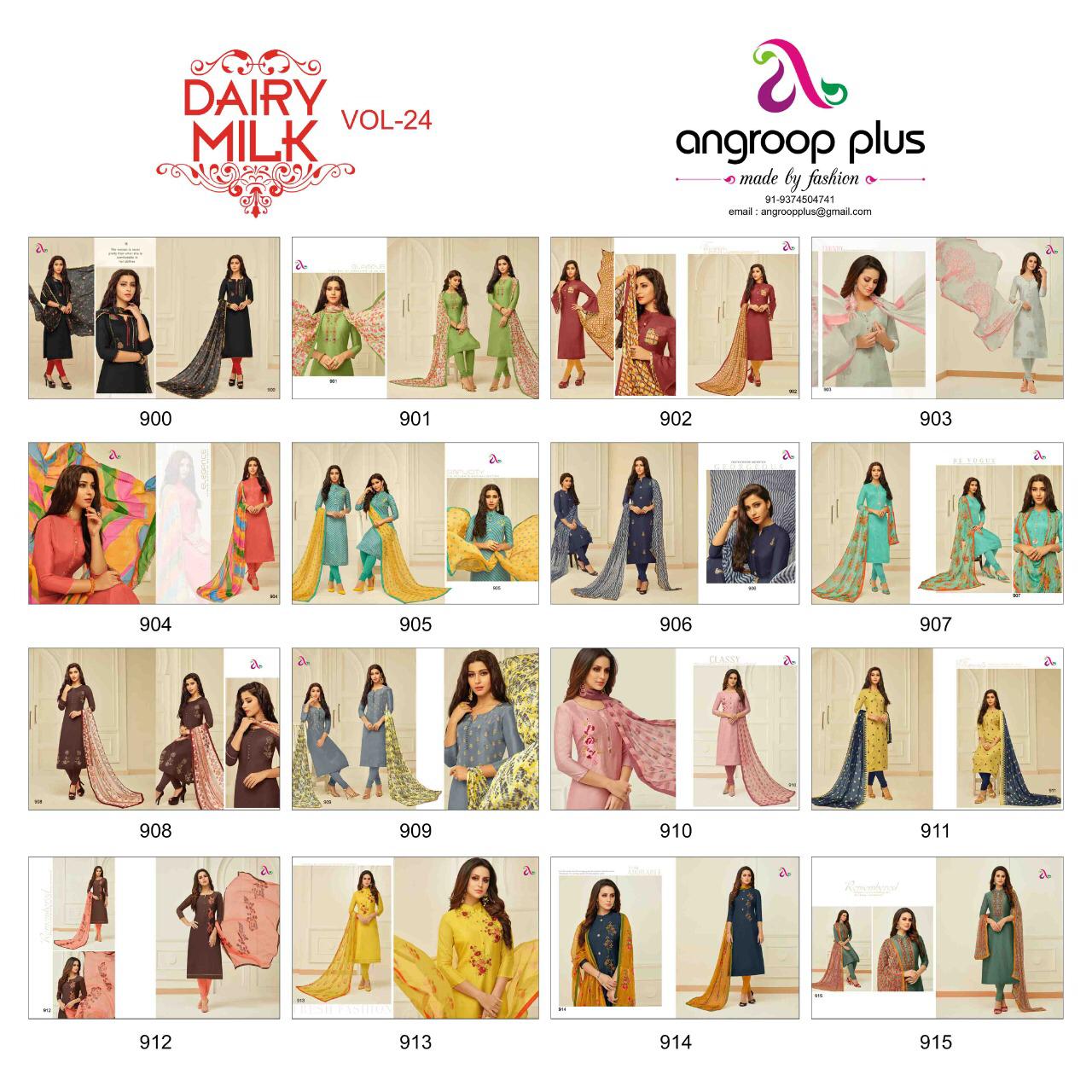 Dairy Milk Vol-24 Angroop Plus Design Dress Materials Dairy Milk Vol-24 Angroop Plus Design Dress Materials